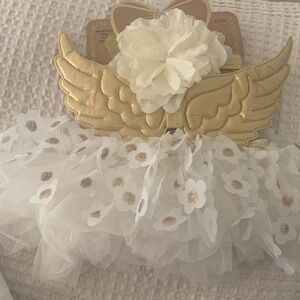 Gold and White Angel Wing Kids Headband